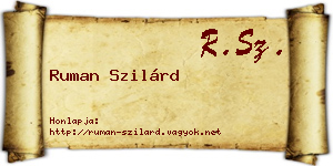 Ruman Szilárd névjegykártya