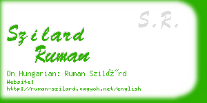 szilard ruman business card